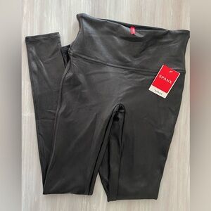 NWT SPANX Black Faux Leather Leggings